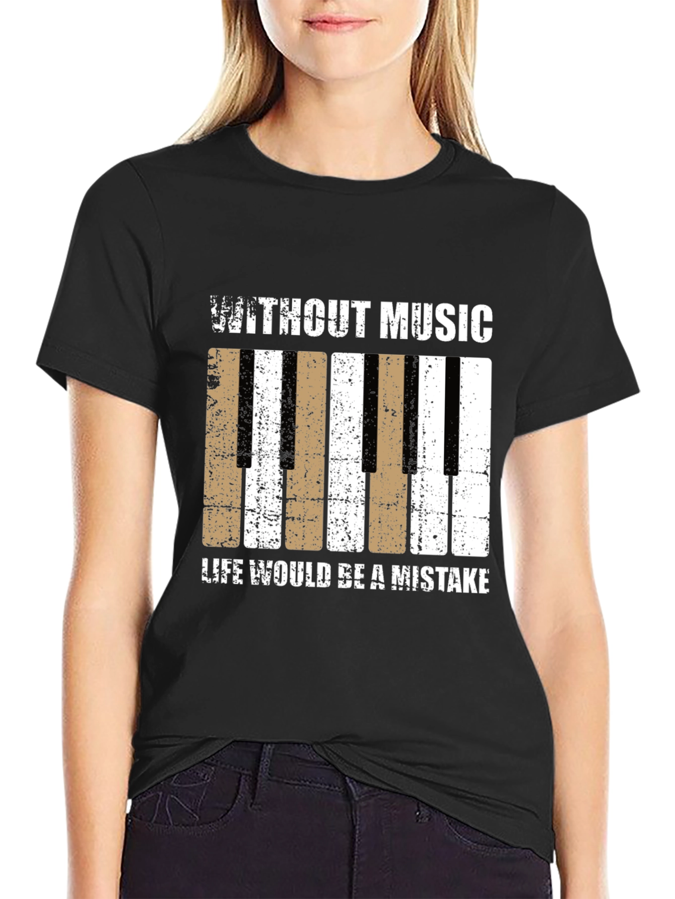Music Lover T-Shirt - Piano Key Design