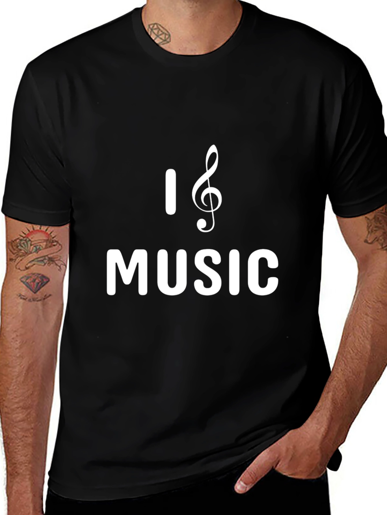 I Love Music T-Shirt - Classic Black Tee