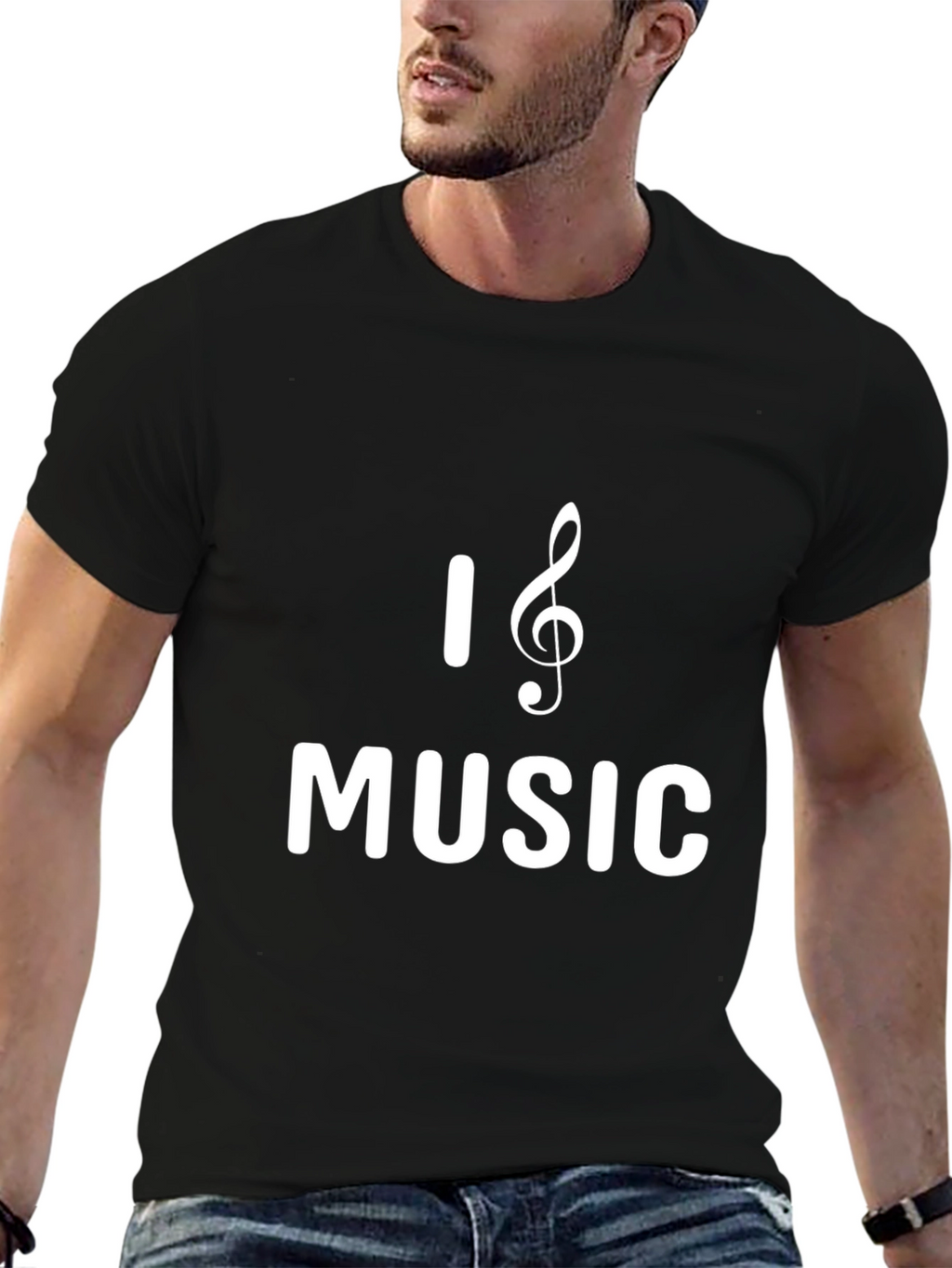 I Love Music T-Shirt - Classic Black Tee