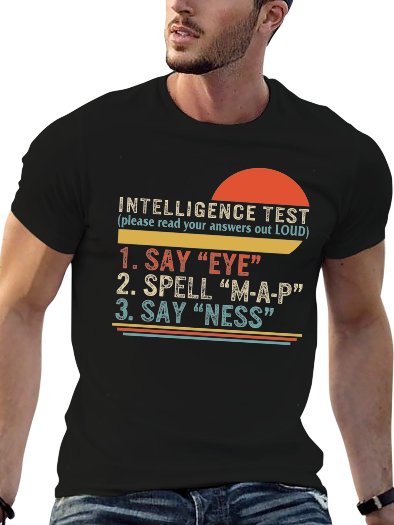 Funny Intelligence Test Graphic T-Shirt