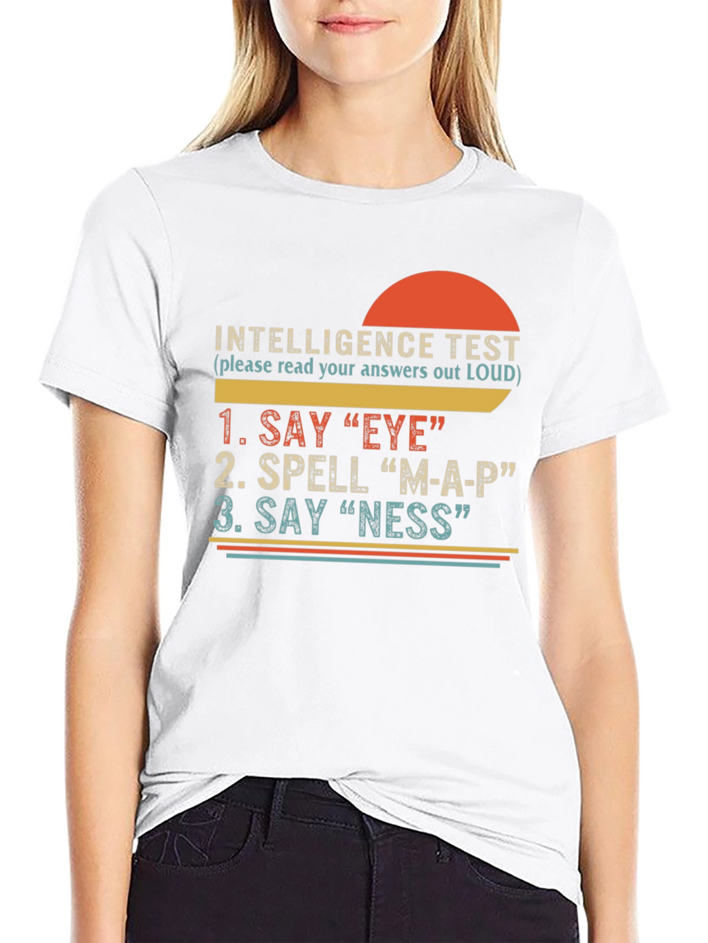 Funny Intelligence Test Graphic T-Shirt