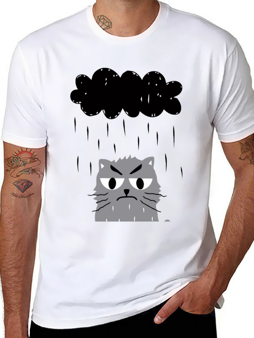 Grumpy Cat in Raincloud Graphic Tee
