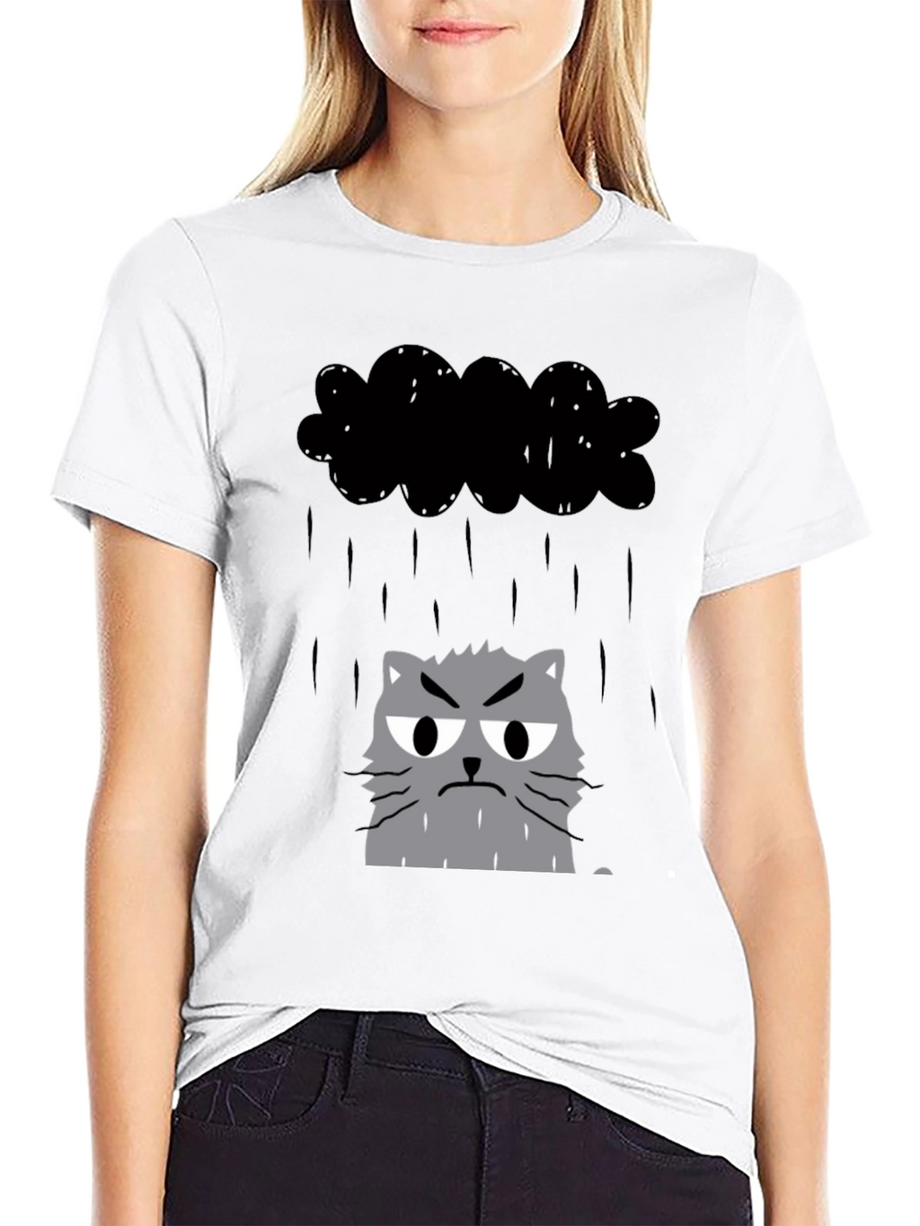 Grumpy Cat in Raincloud Graphic Tee