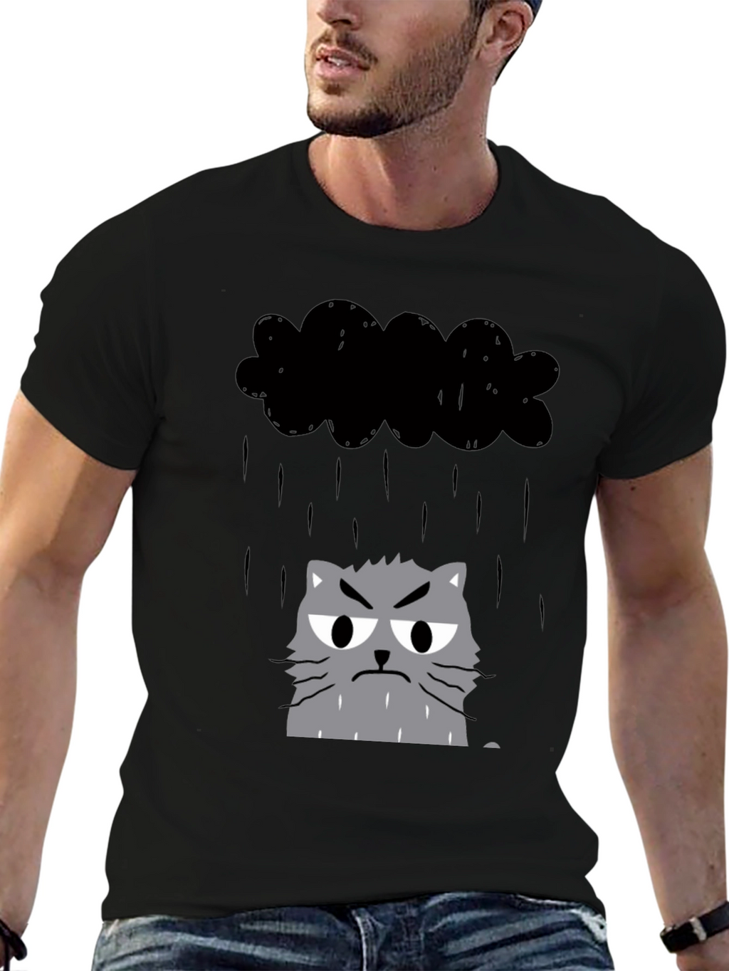 Grumpy Cat in Raincloud Graphic Tee