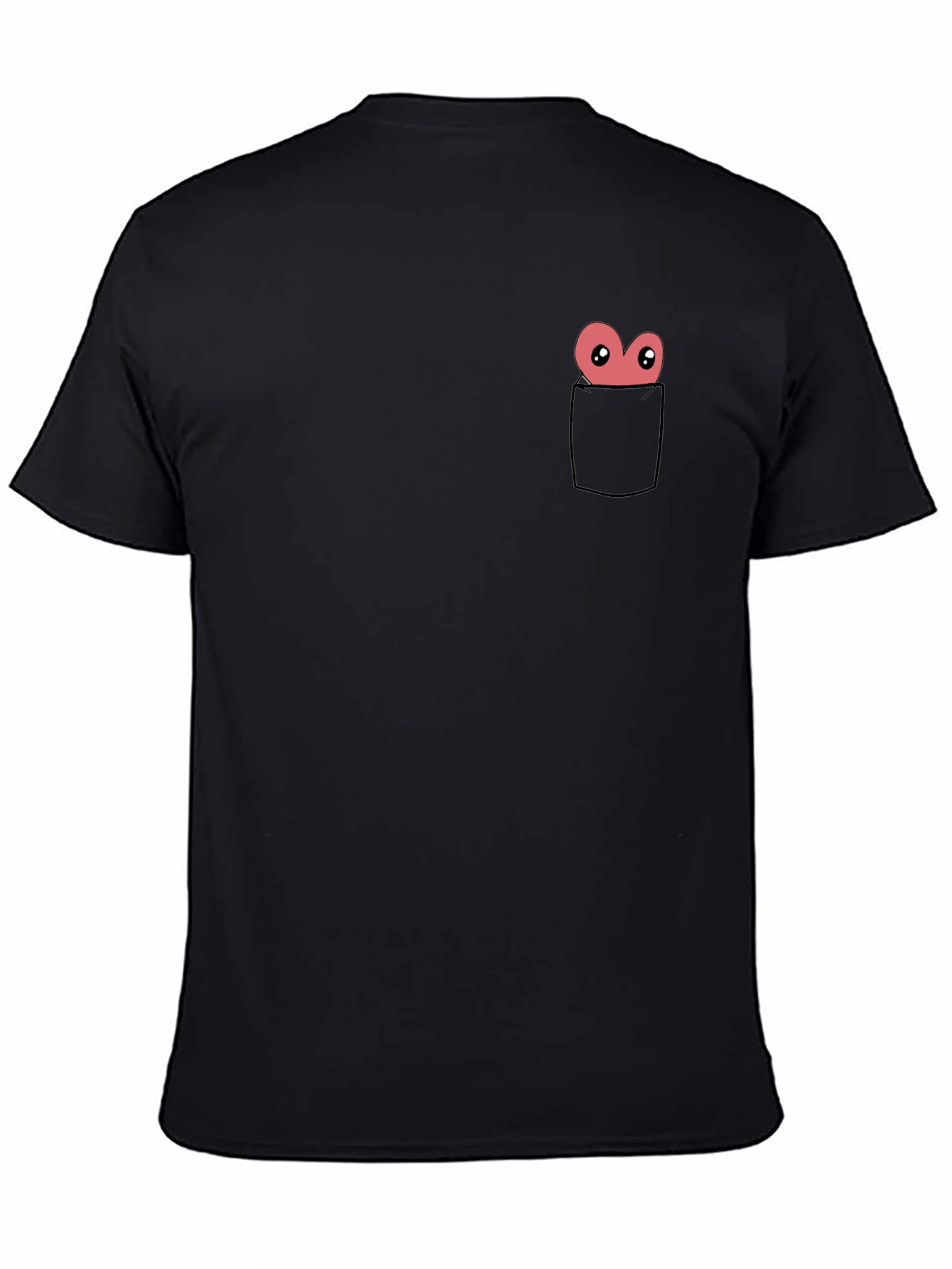 Funny Cartoon Heart Pocket T-Shirt