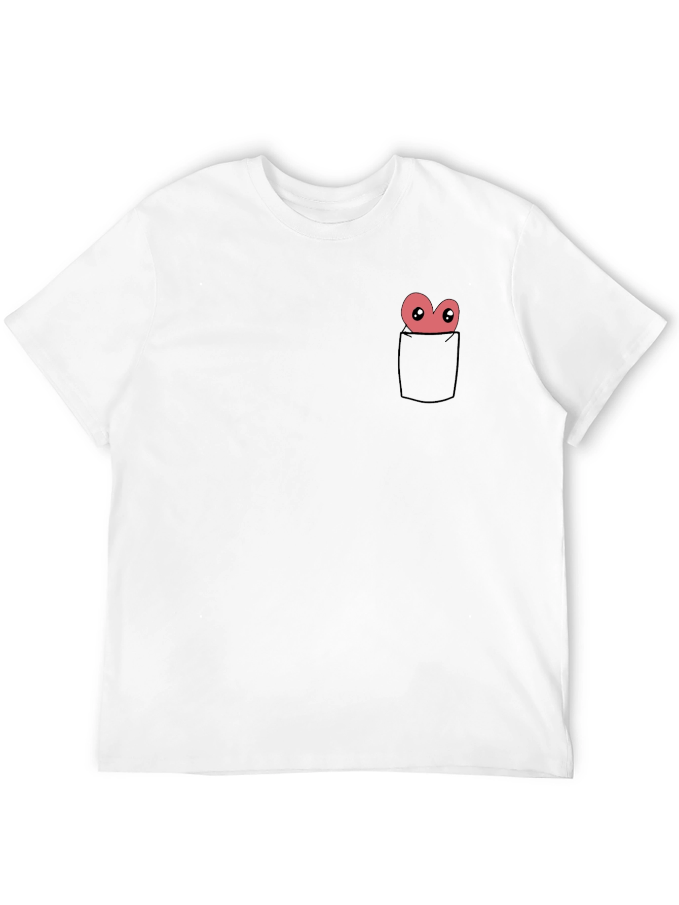 Funny Cartoon Heart Pocket T-Shirt