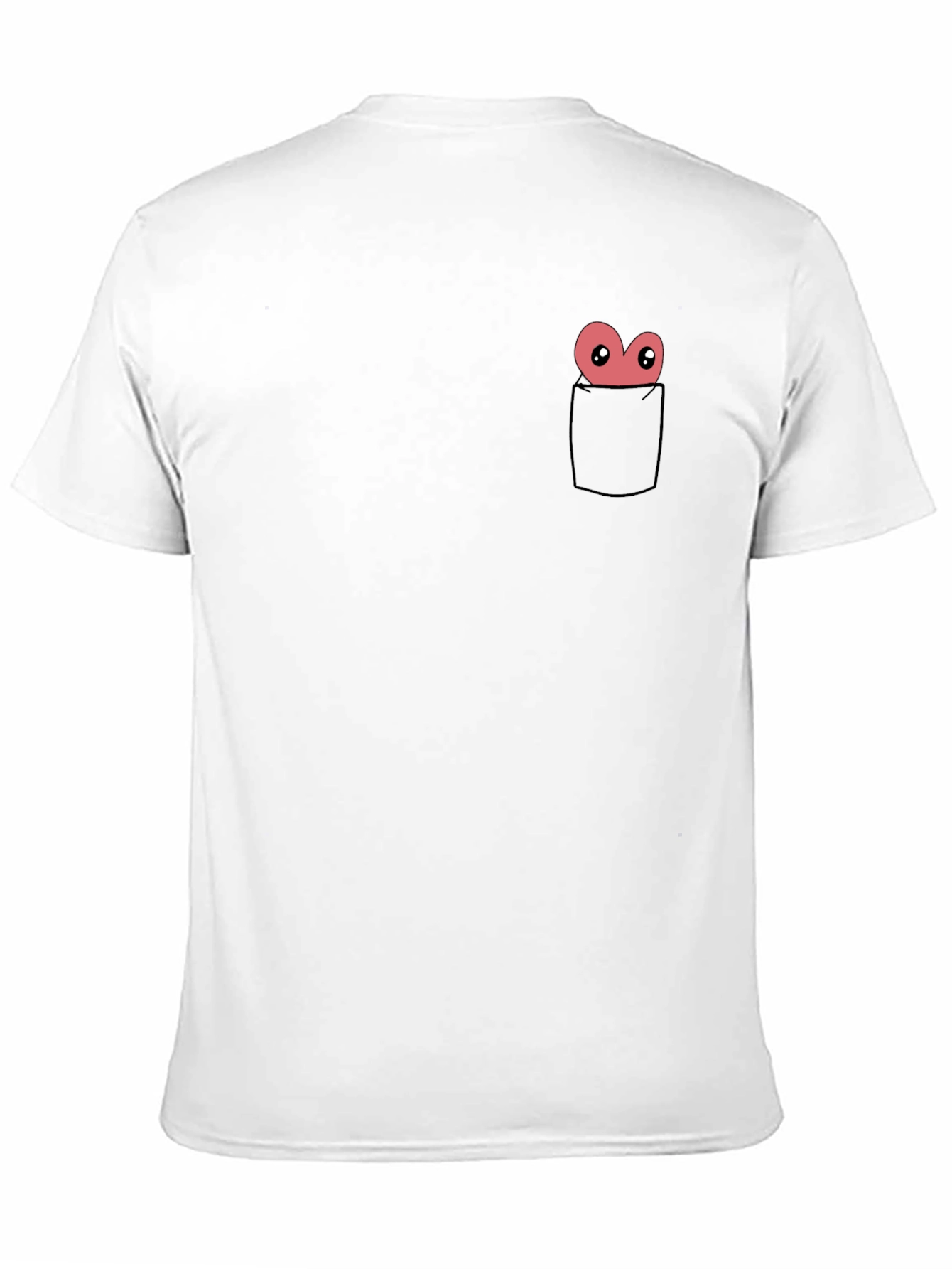 Funny Cartoon Heart Pocket T-Shirt
