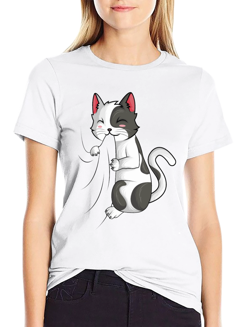 Cat Graphic Tee - Playful Kitten Design