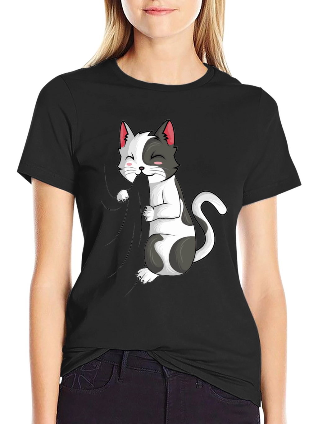 Cat Graphic Tee - Playful Kitten Design