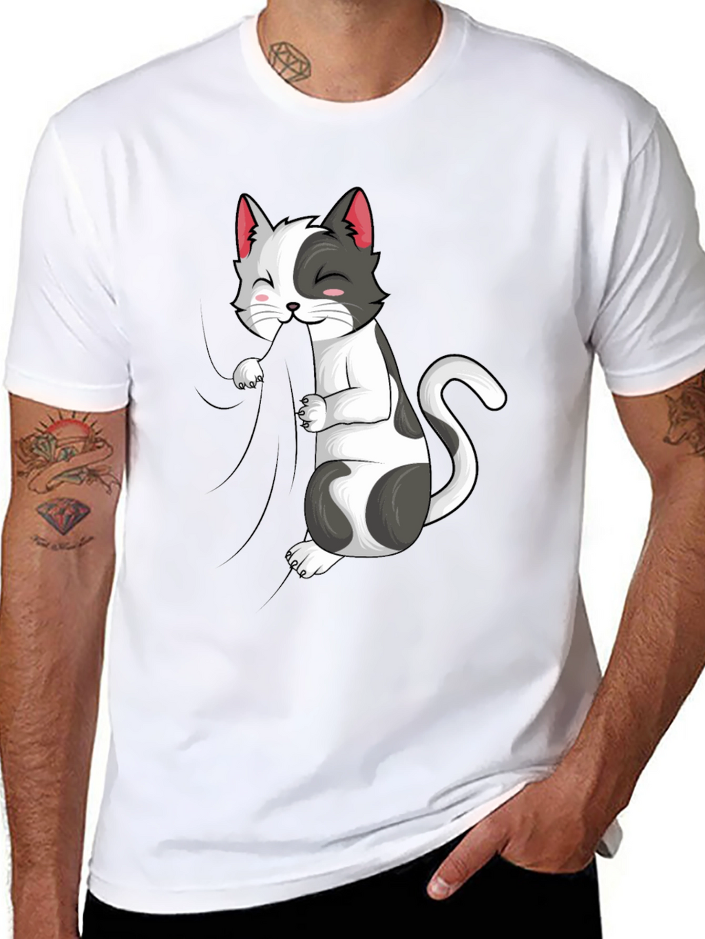 Cat Graphic Tee - Playful Kitten Design