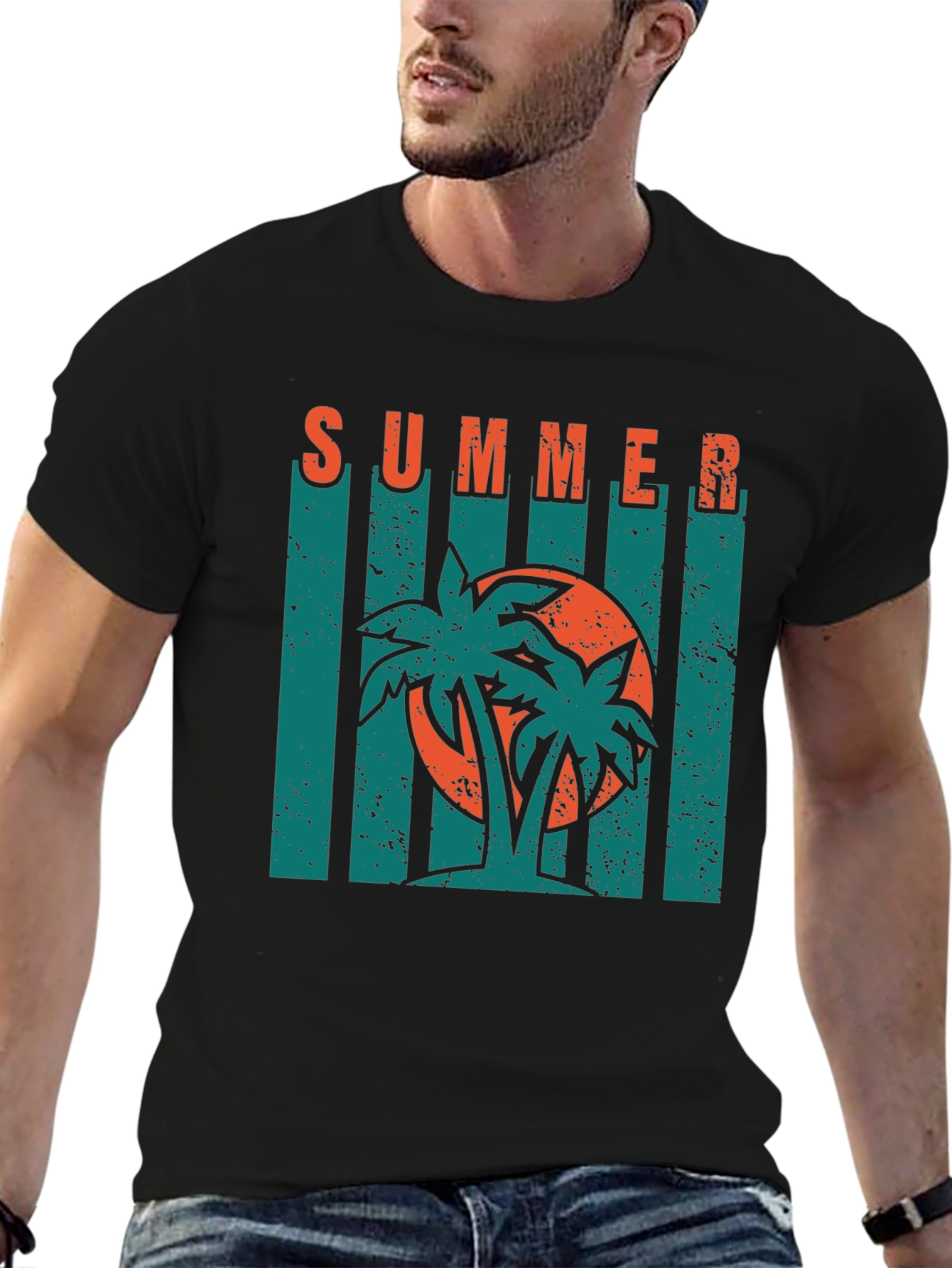 Summer Palm Tree Graphic T-Shirt