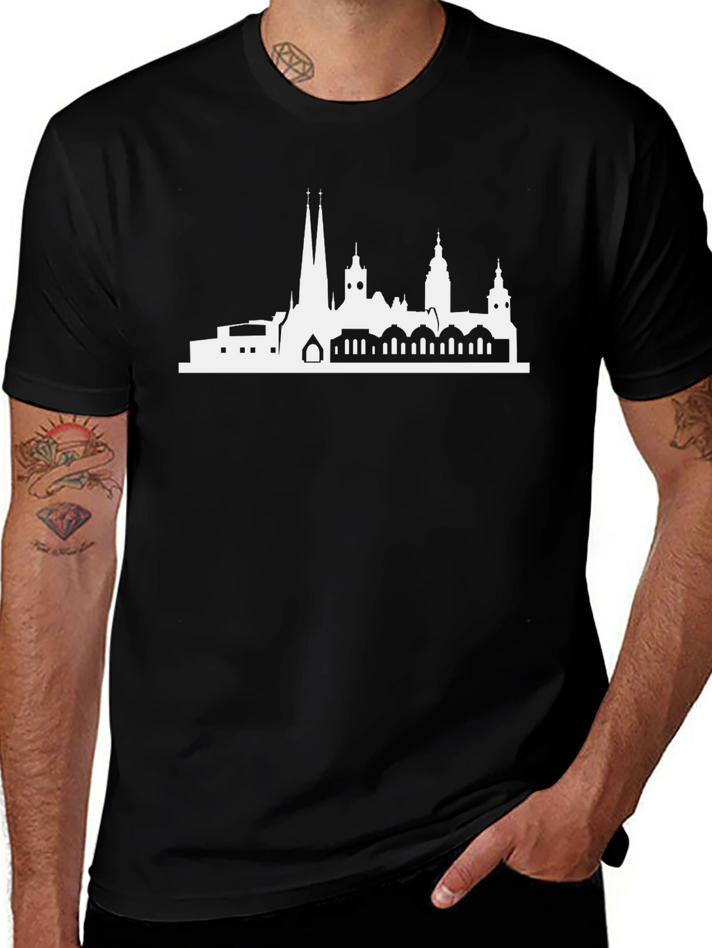 City Skyline Graphic Black T-Shirt