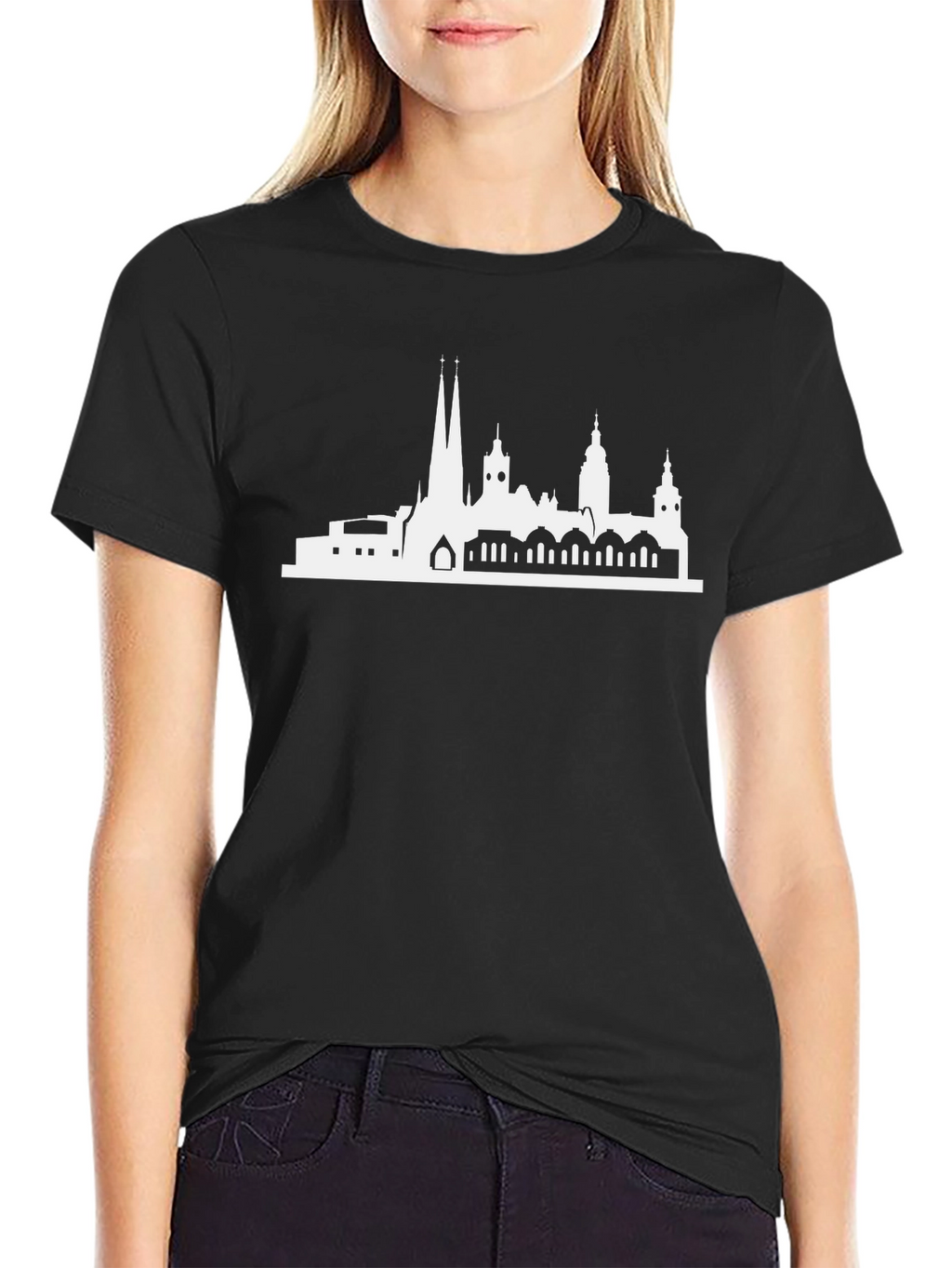 City Skyline Graphic Black T-Shirt