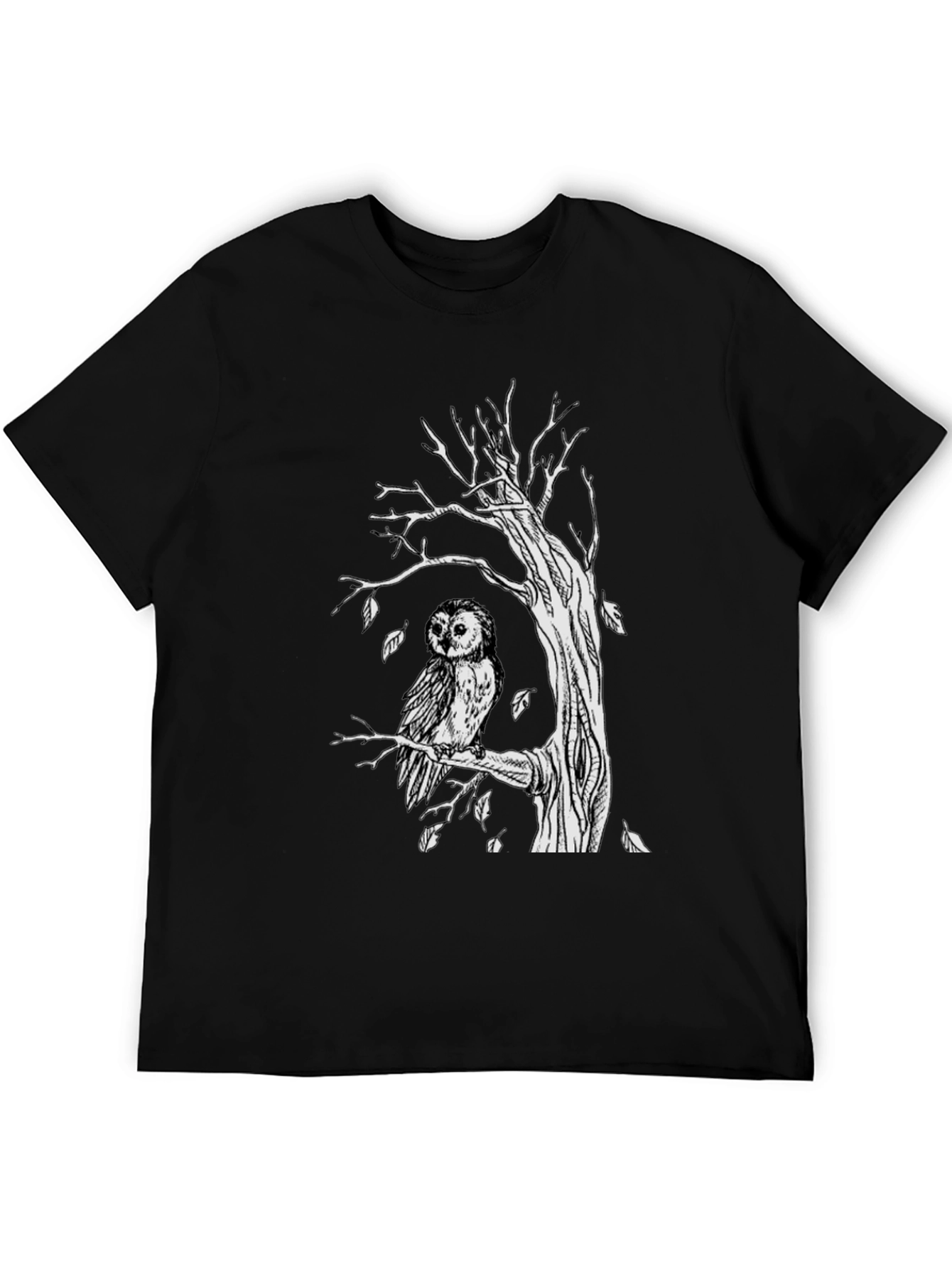 Owl Tree Graphic Tee - Unique Art Design