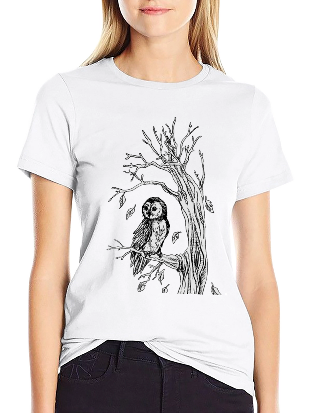 Owl Tree Graphic Tee - Unique Art Design