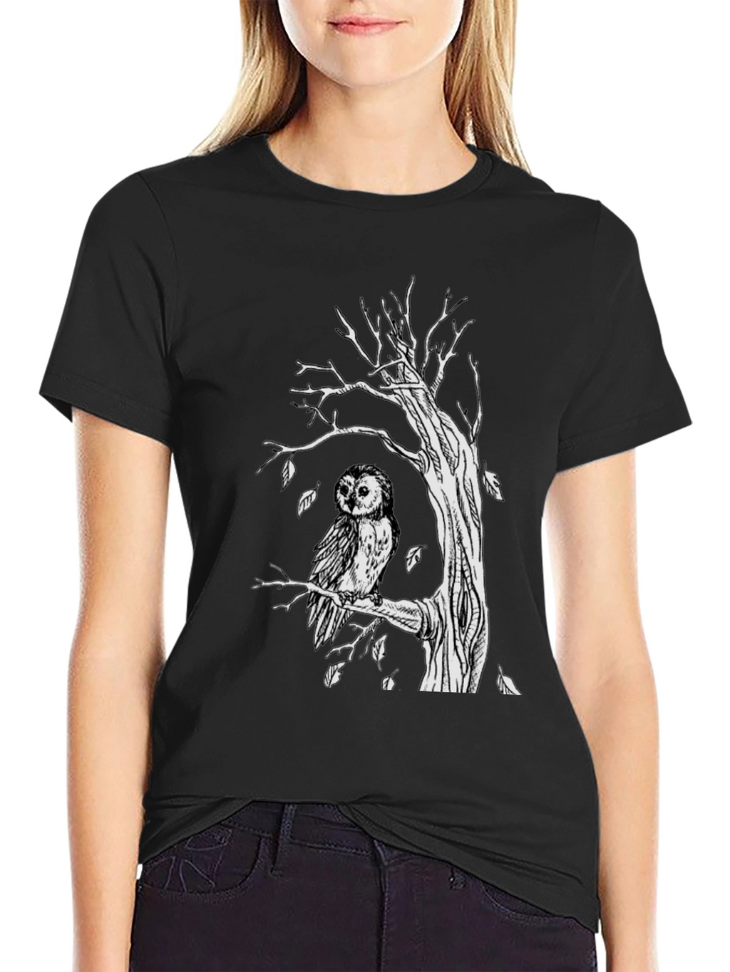 Owl Tree Graphic Tee - Unique Art Design