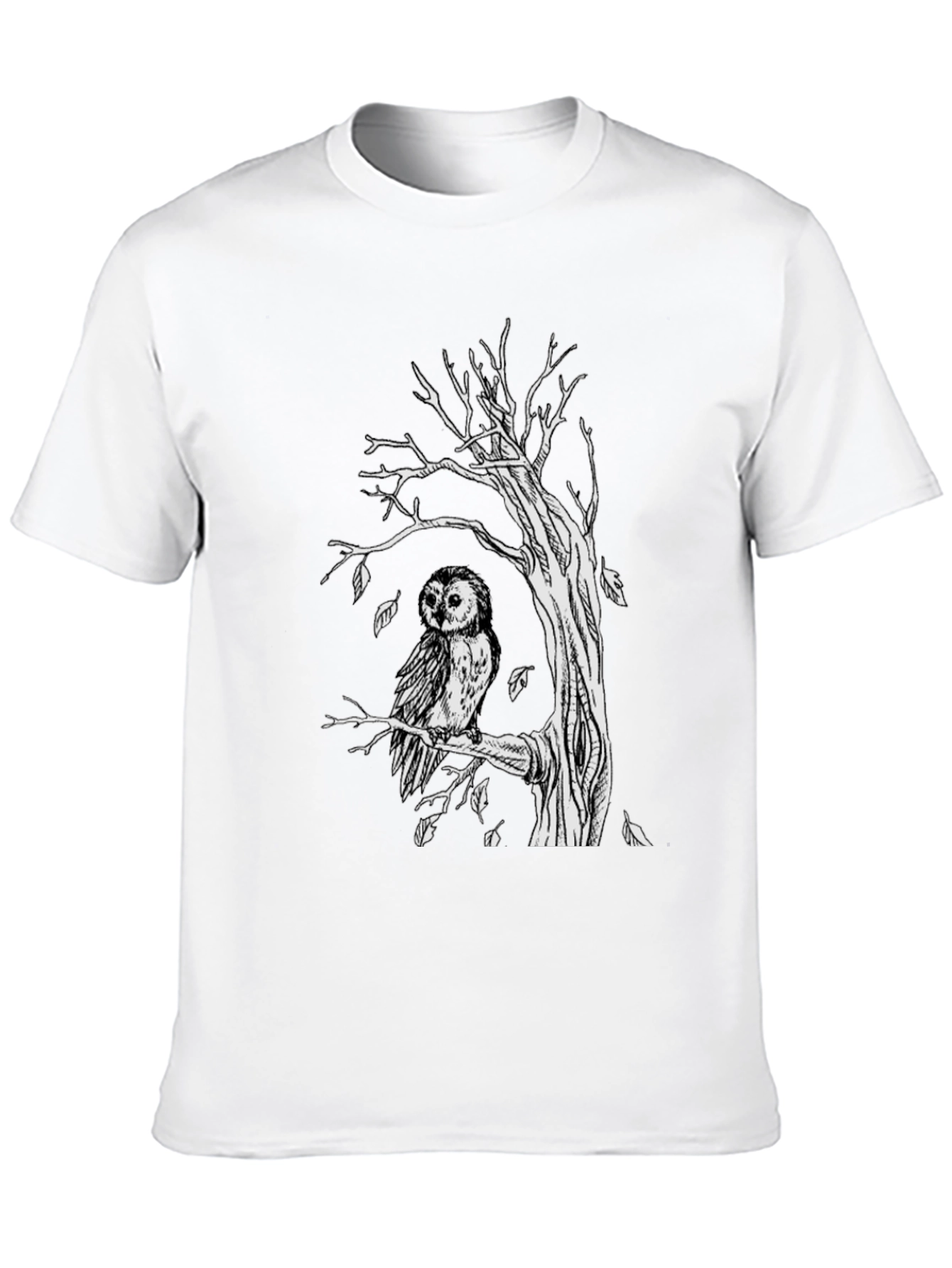 Owl Tree Graphic Tee - Unique Art Design