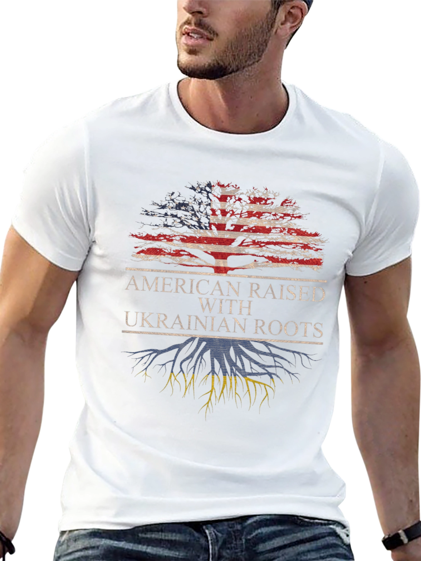 American Raised Ukrainian Roots T-Shirt