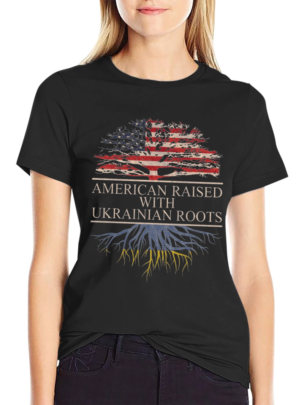 American Raised Ukrainian Roots T-Shirt
