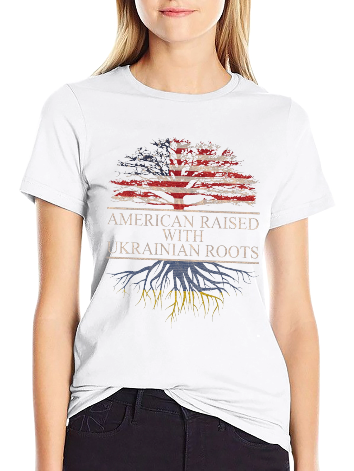 American Raised Ukrainian Roots T-Shirt