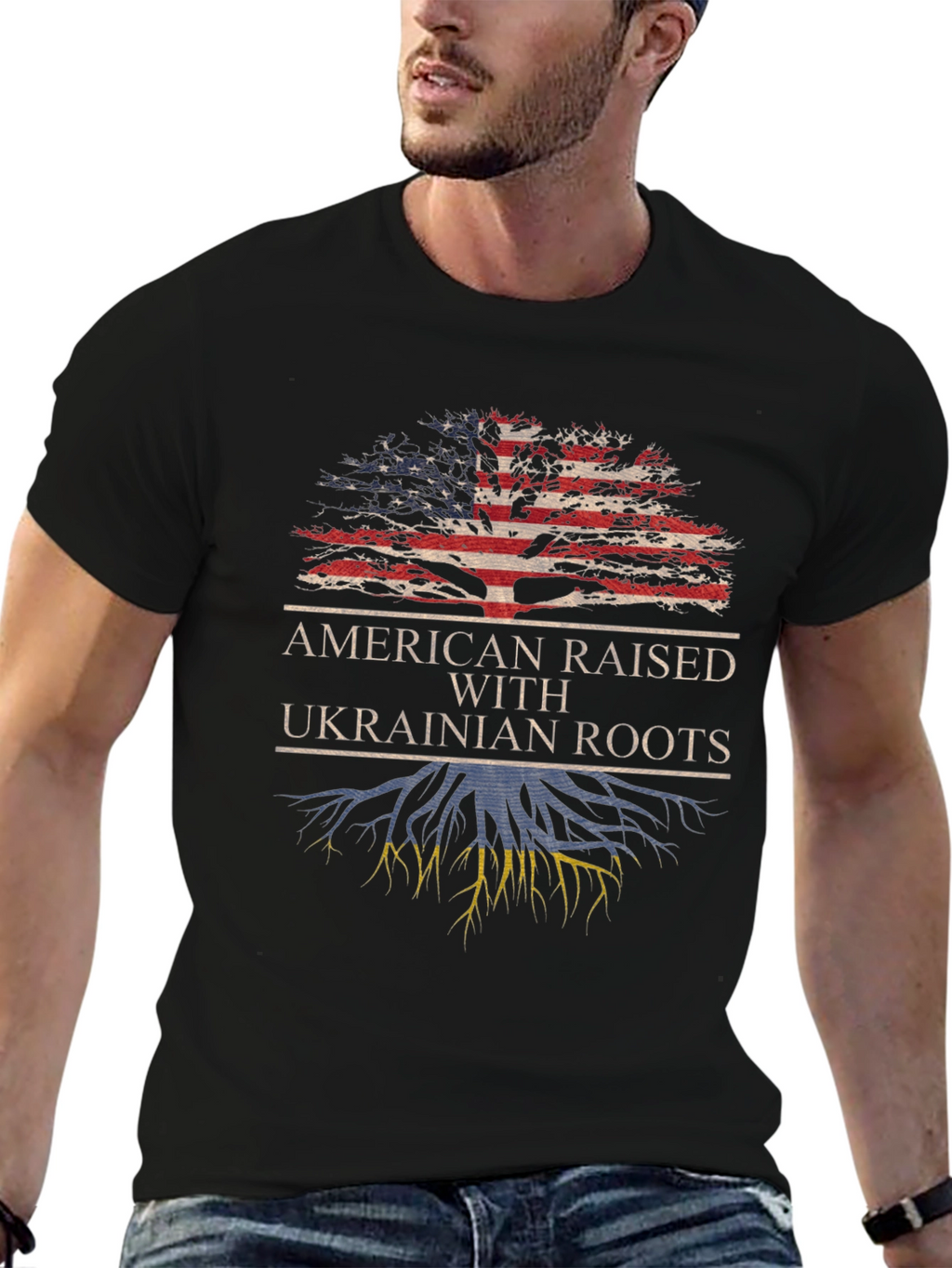 American Raised Ukrainian Roots T-Shirt