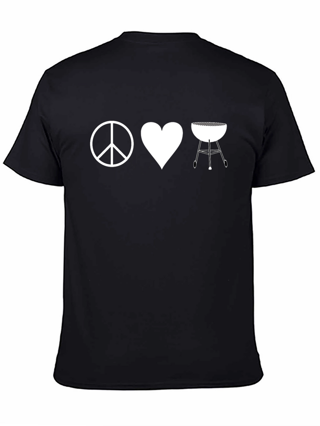 Peace Love BBQ T-Shirt - Black Graphic Tee