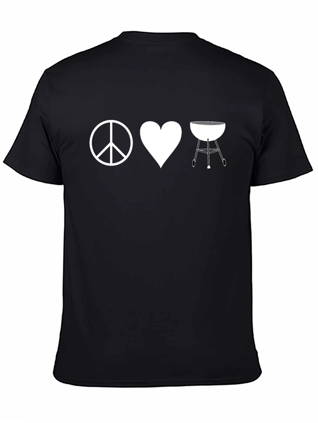 Peace Love BBQ T-Shirt - Black Graphic Tee