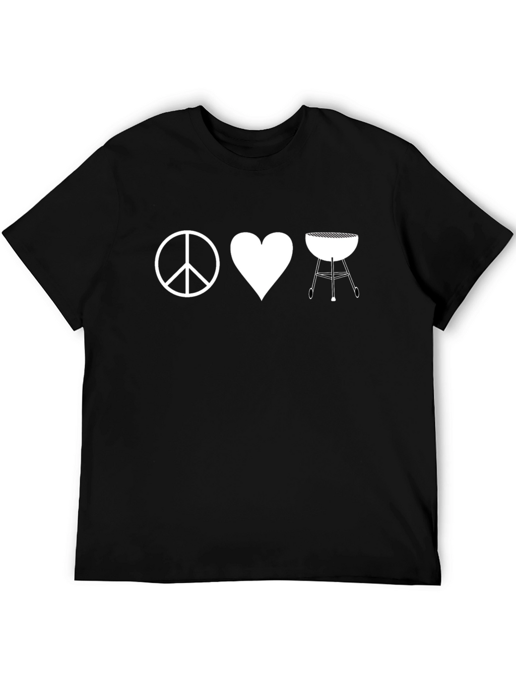 Peace Love BBQ T-Shirt - Black Graphic Tee