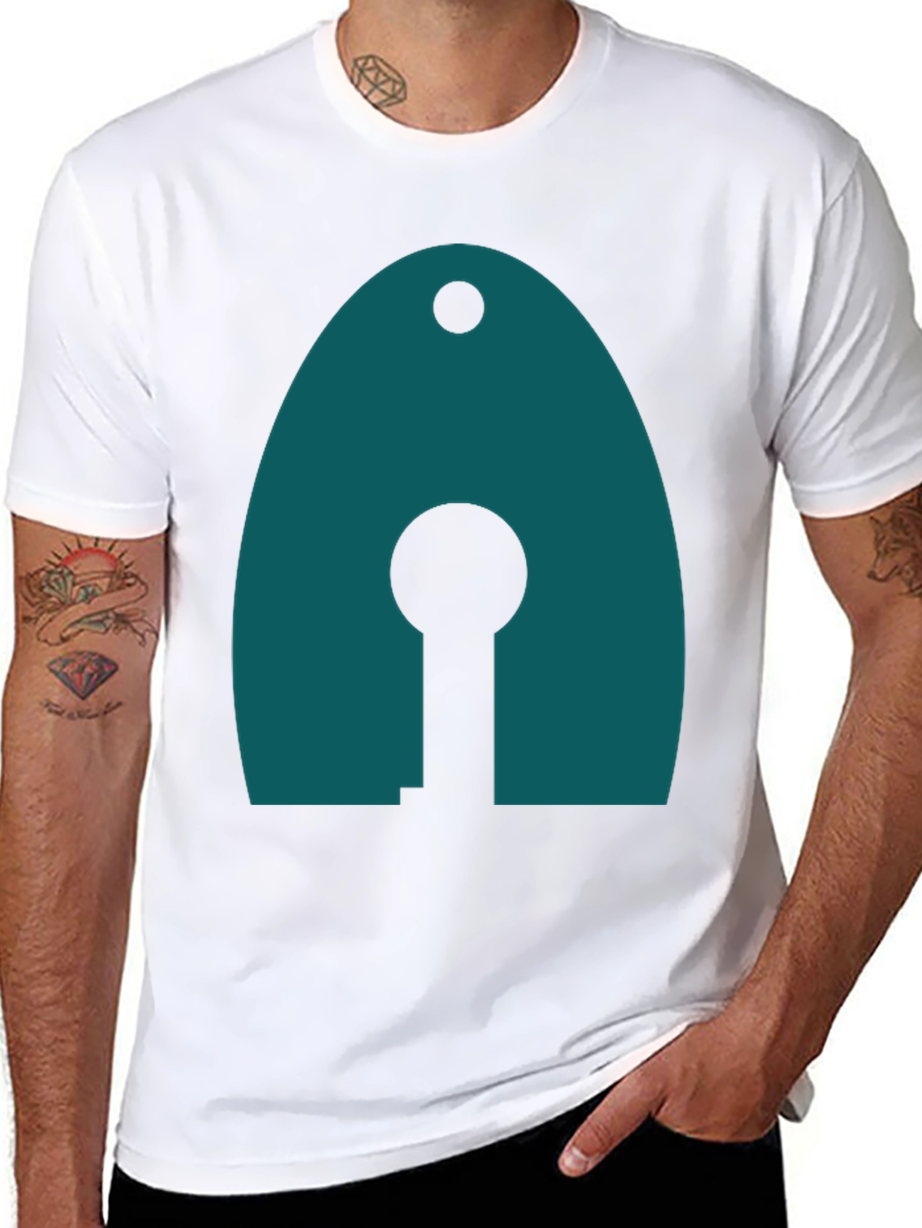 Modern Teal Graphic Tee - Unique Design