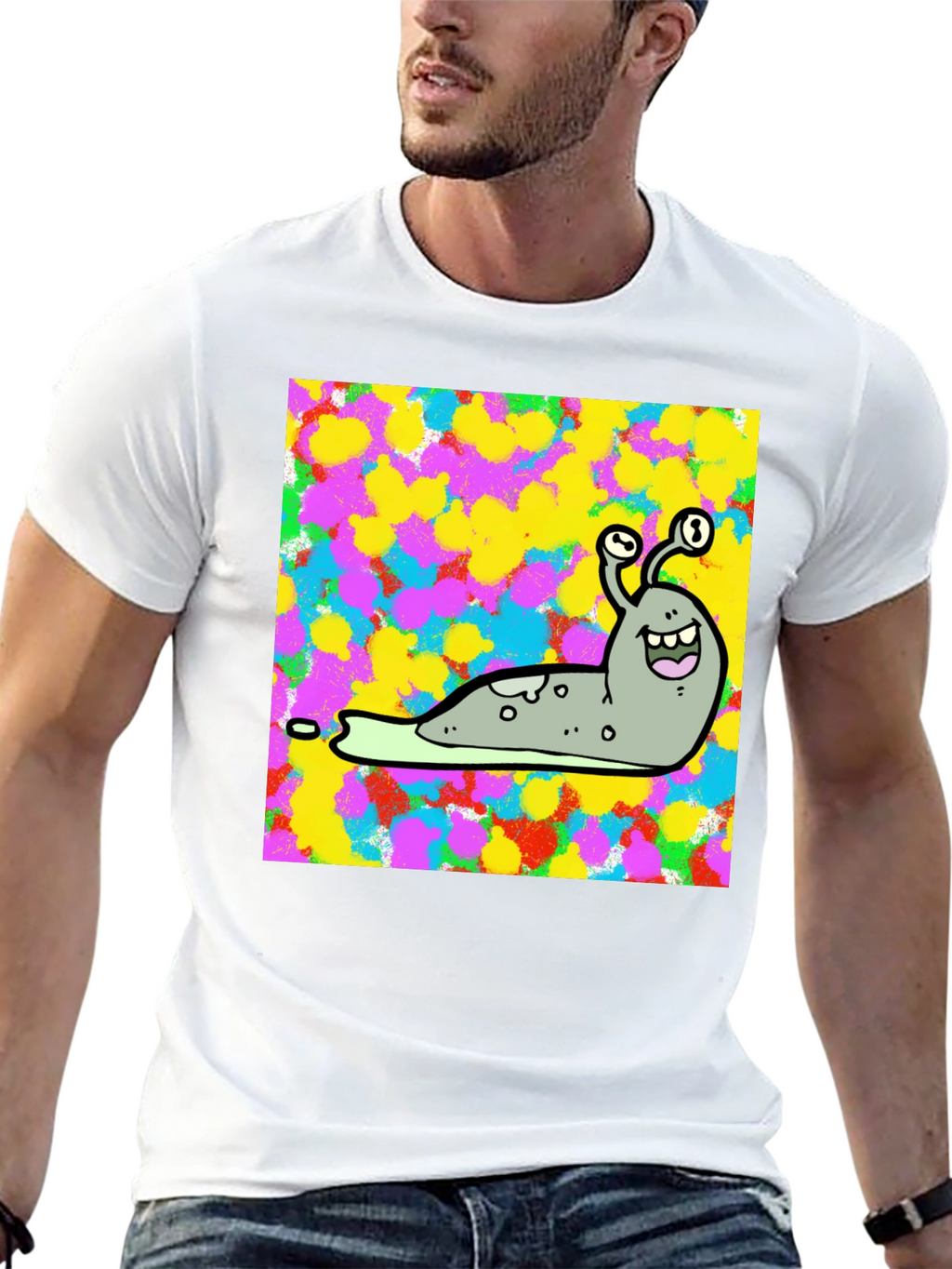 Cartoon Snail Graphic Print Black T-Shirt