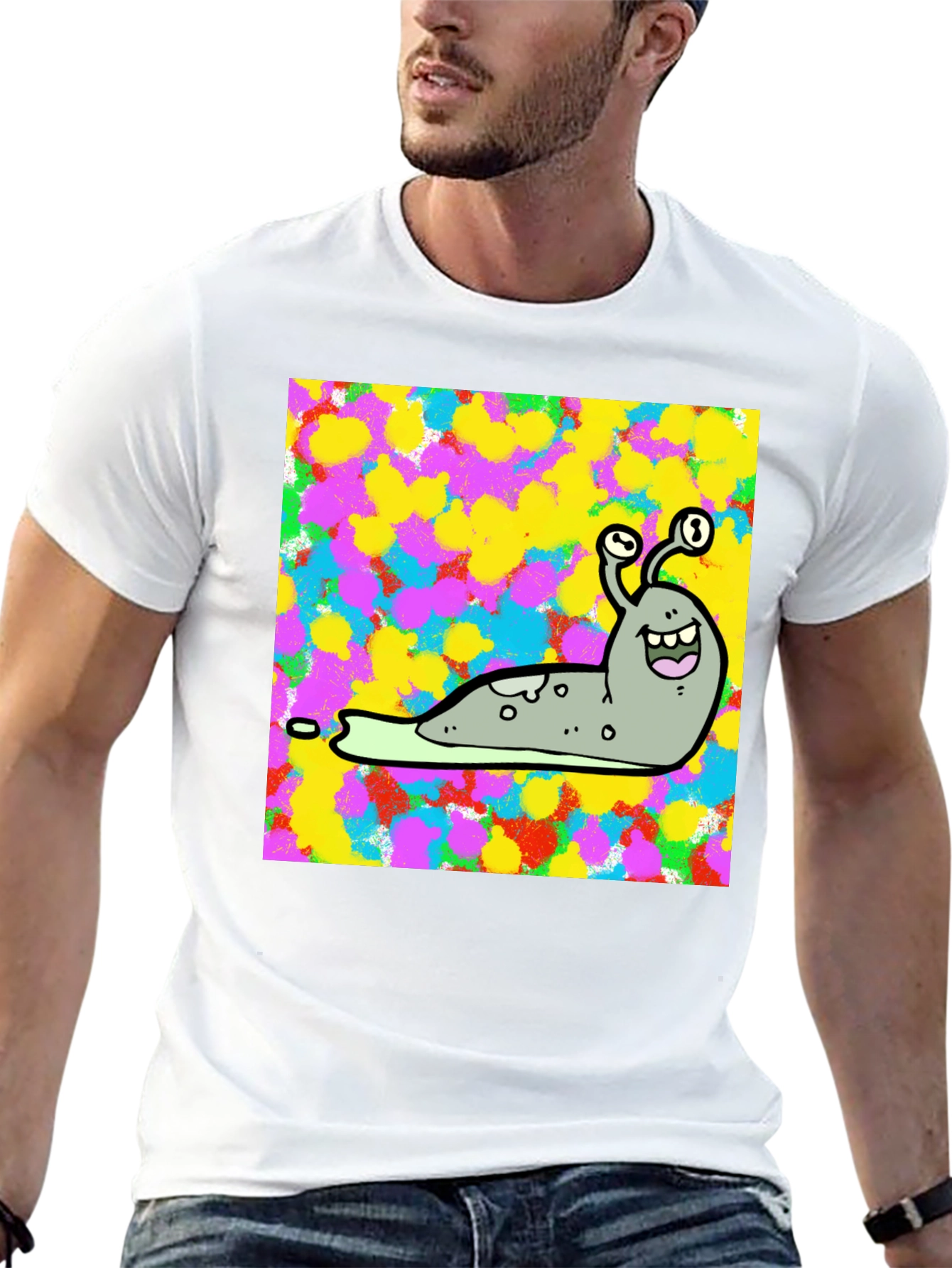 Cartoon Snail Graphic Print Black T-Shirt