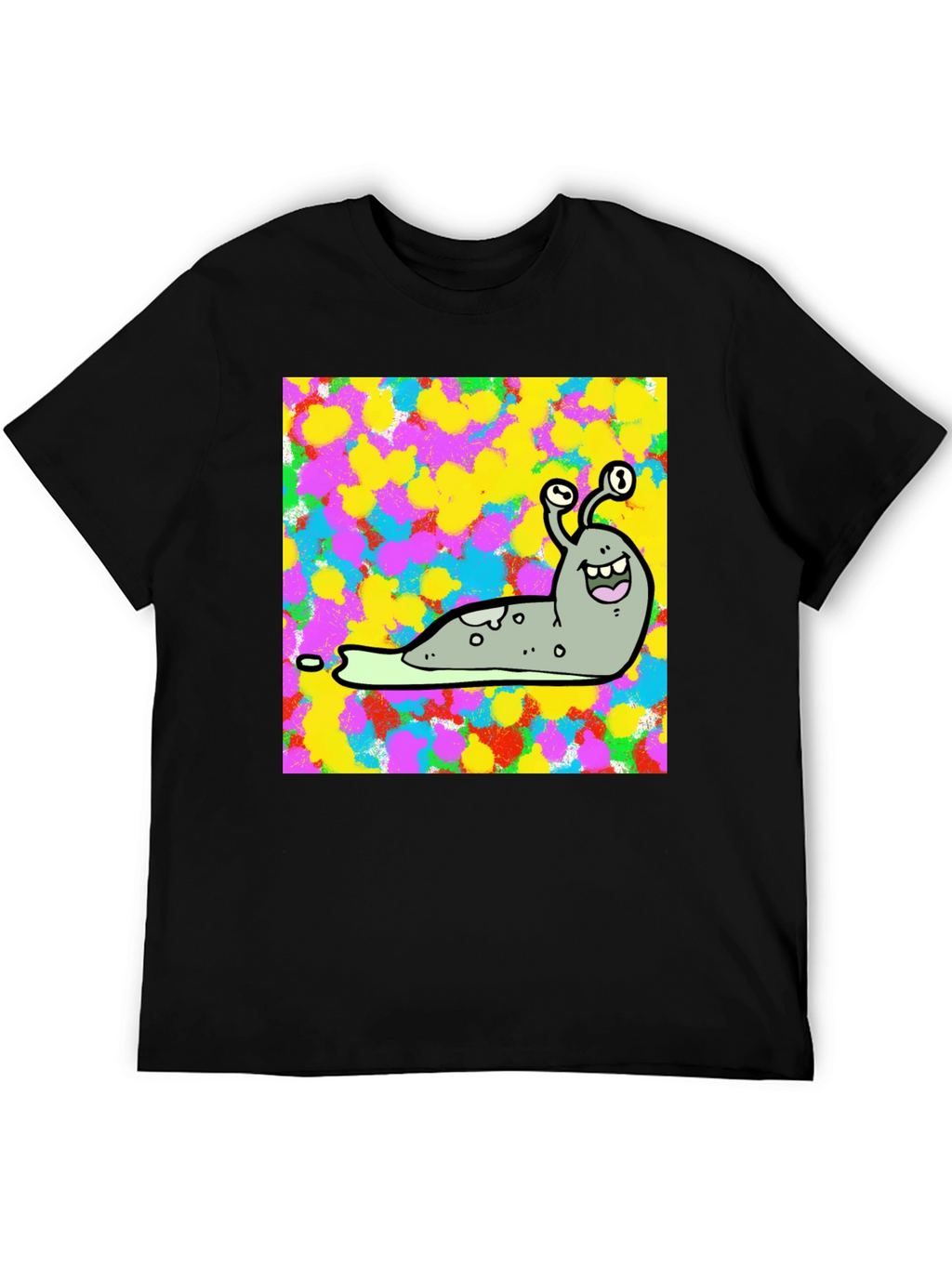 Cartoon Snail Graphic Print Black T-Shirt