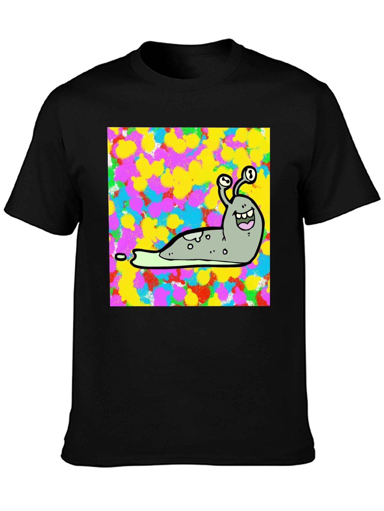 Cartoon Snail Graphic Print Black T-Shirt