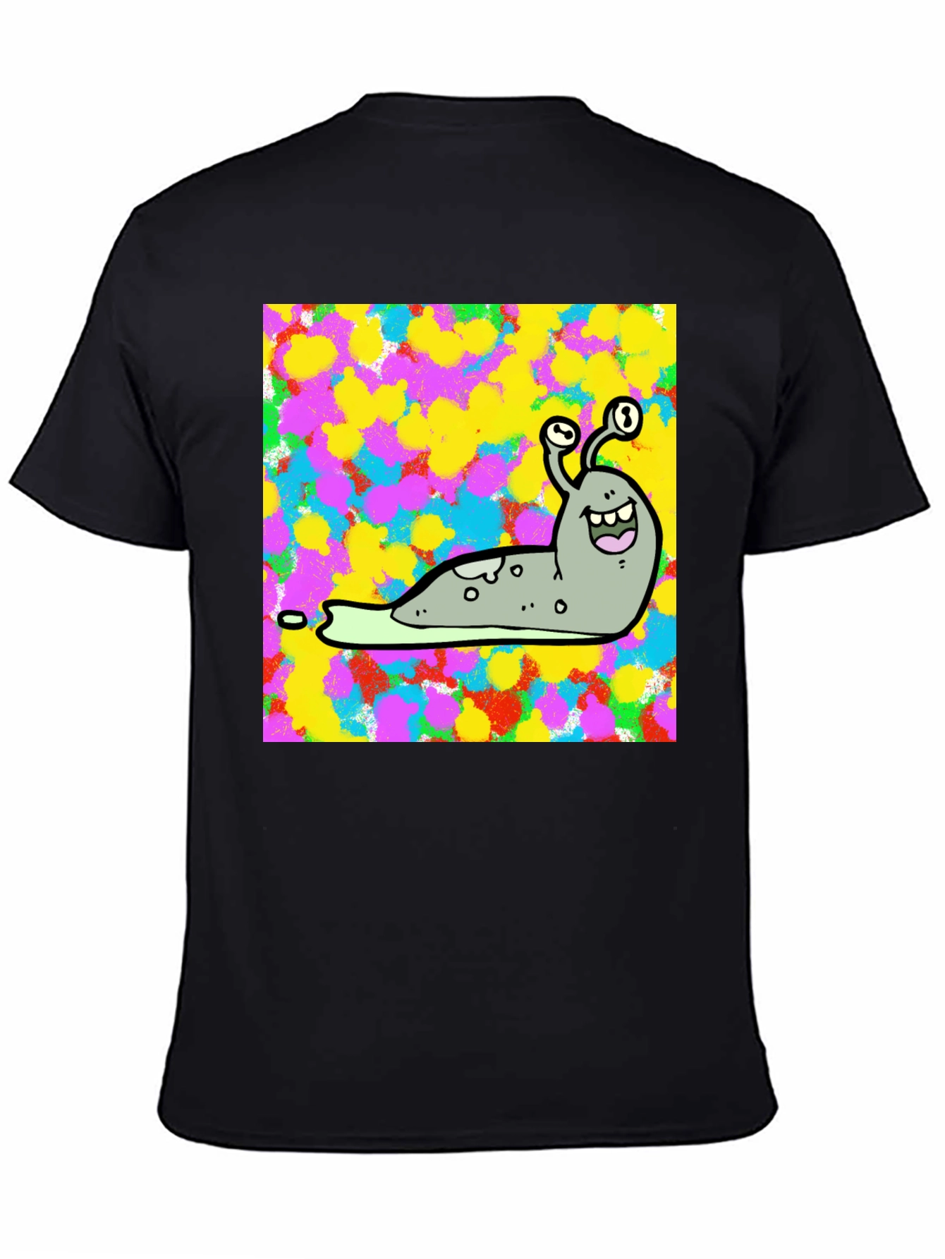 Cartoon Snail Graphic Print Black T-Shirt