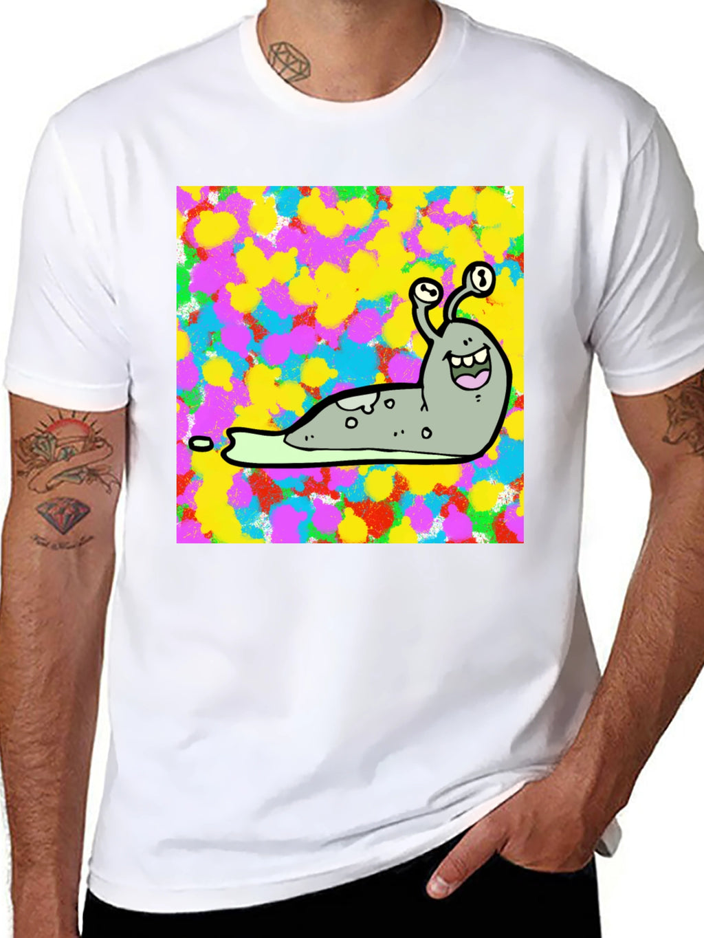 Cartoon Snail Graphic Print Black T-Shirt