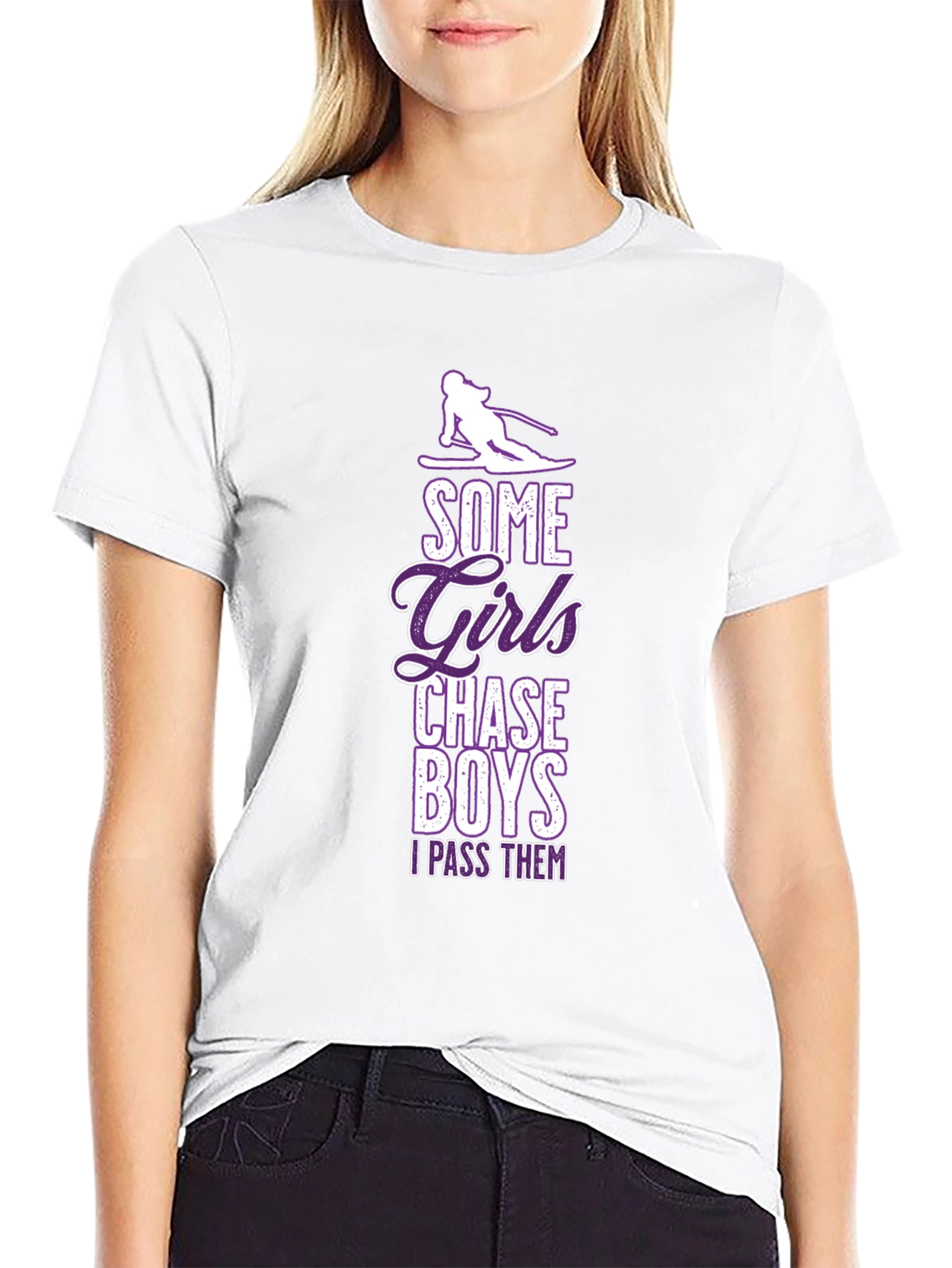 Girls Chase Boys Ski T-Shirt - I Pass Them