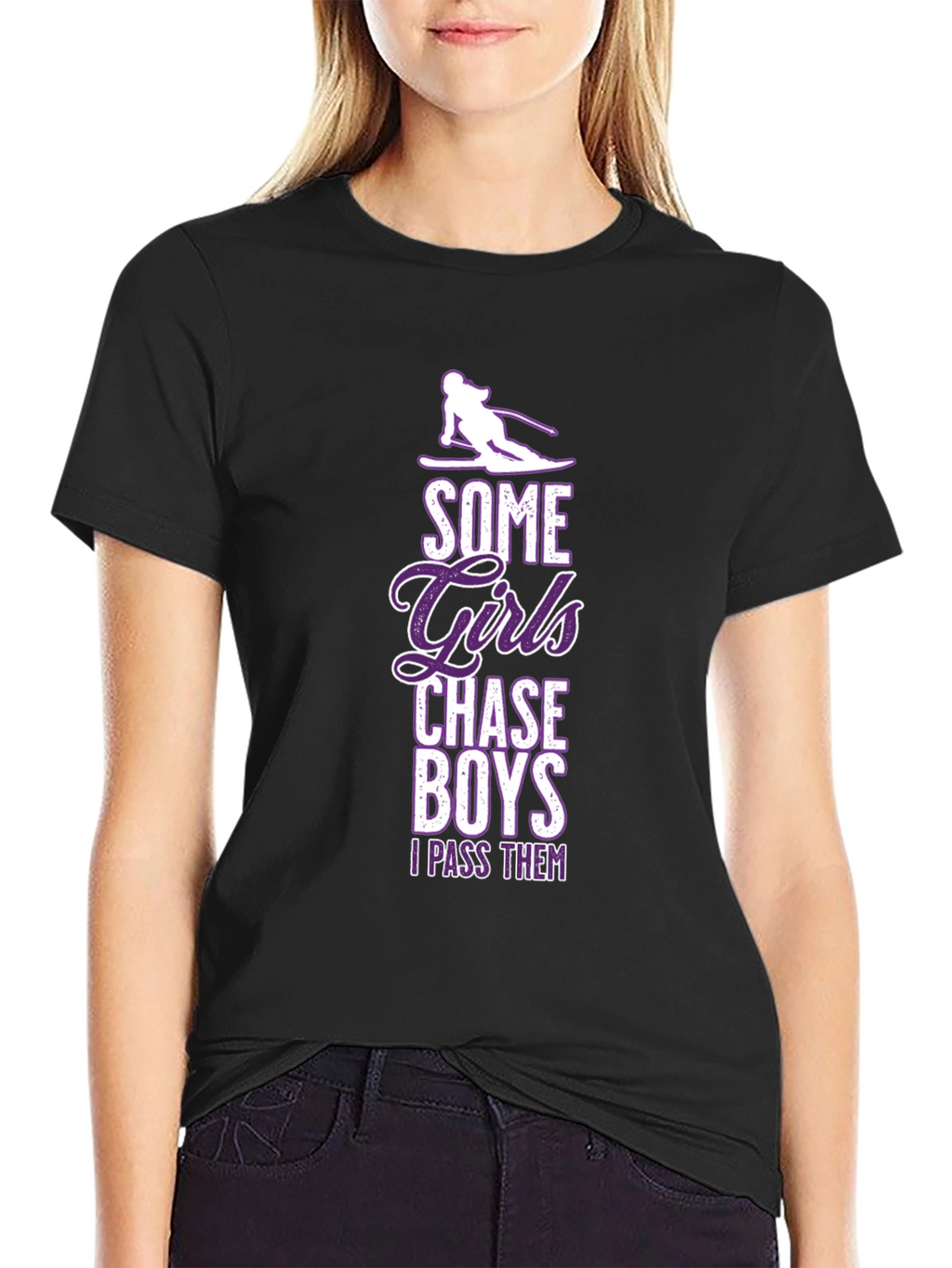 Girls Chase Boys Ski T-Shirt - I Pass Them