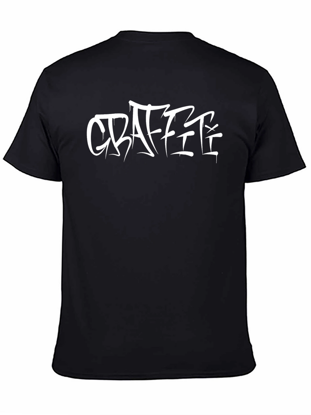 Graffiti Style Graphic T-Shirt - Black