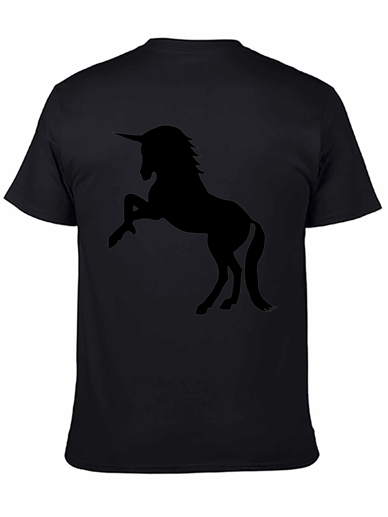 Unicorn Silhouette Graphic Tee - Black Cotton T-Shirt