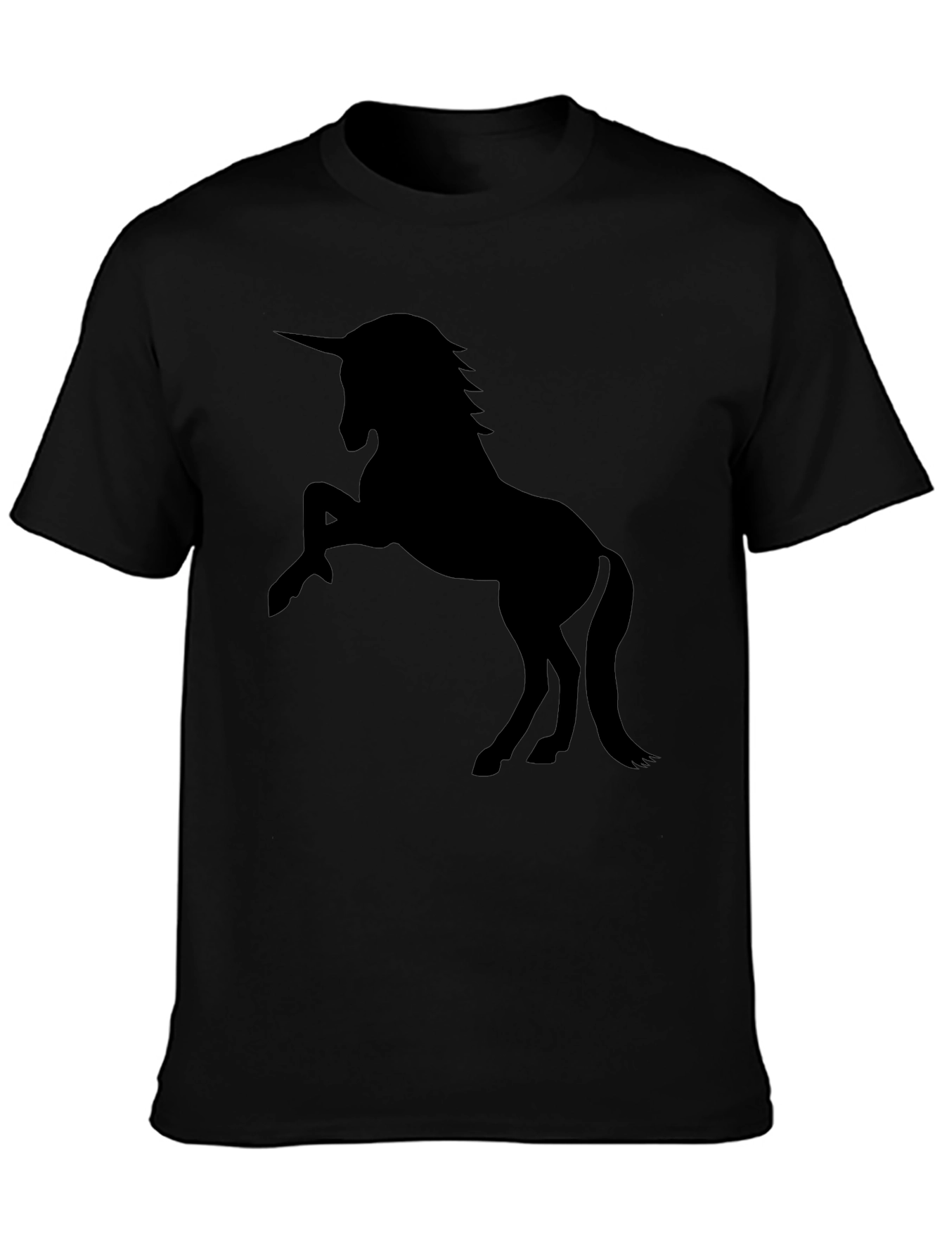 Unicorn Silhouette Graphic Tee - Black Cotton T-Shirt