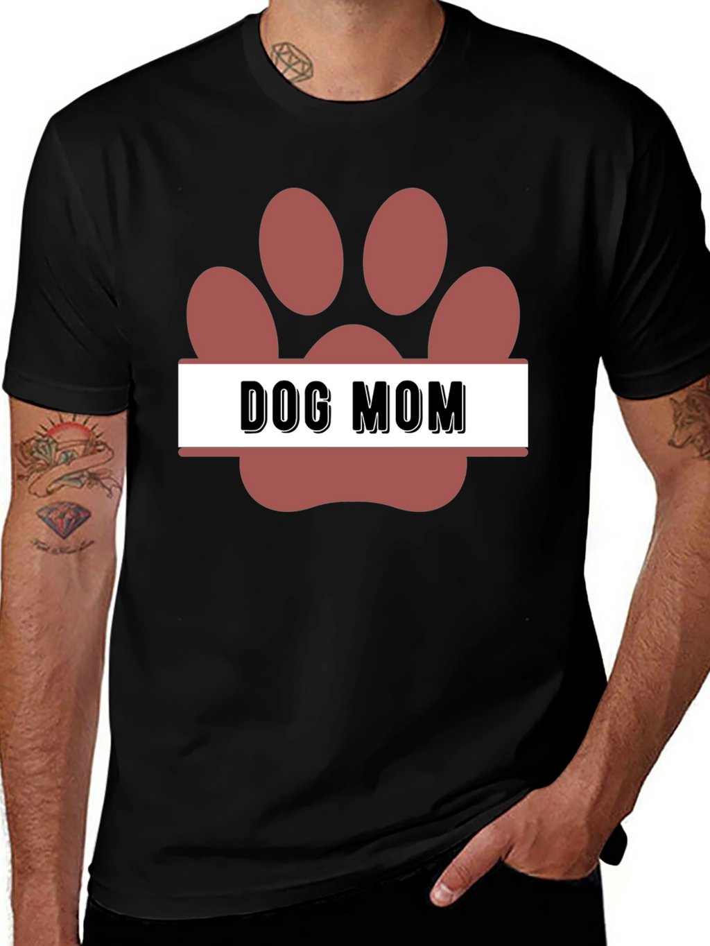 Dog Mom Paw Print T-Shirt