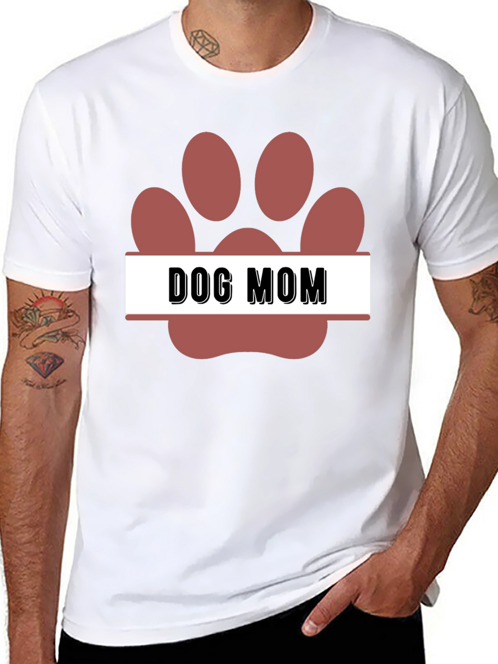 Dog Mom Paw Print T-Shirt