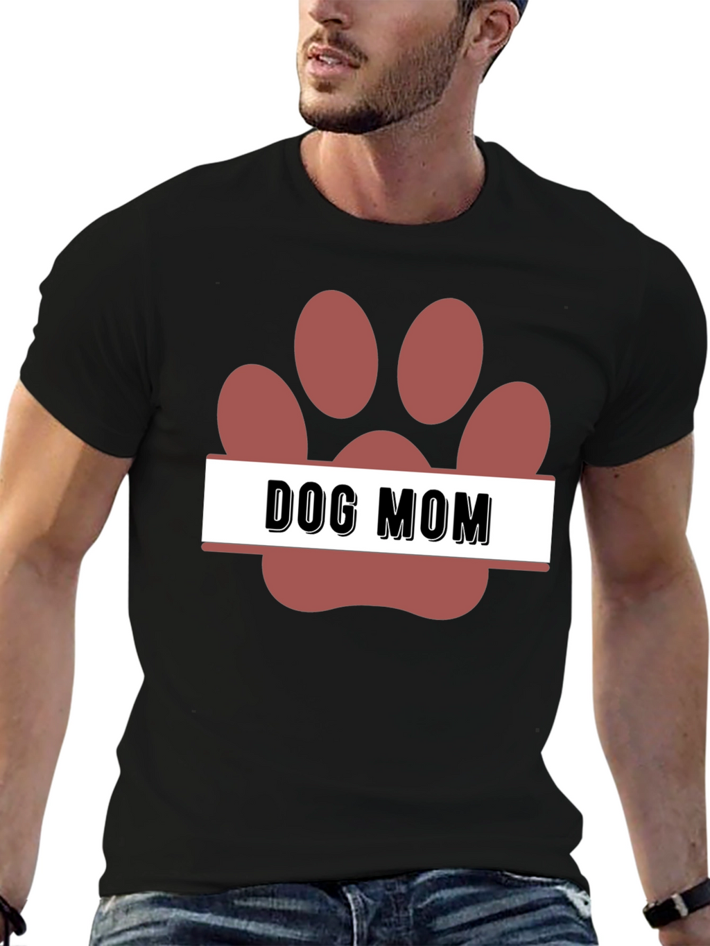 Dog Mom Paw Print T-Shirt