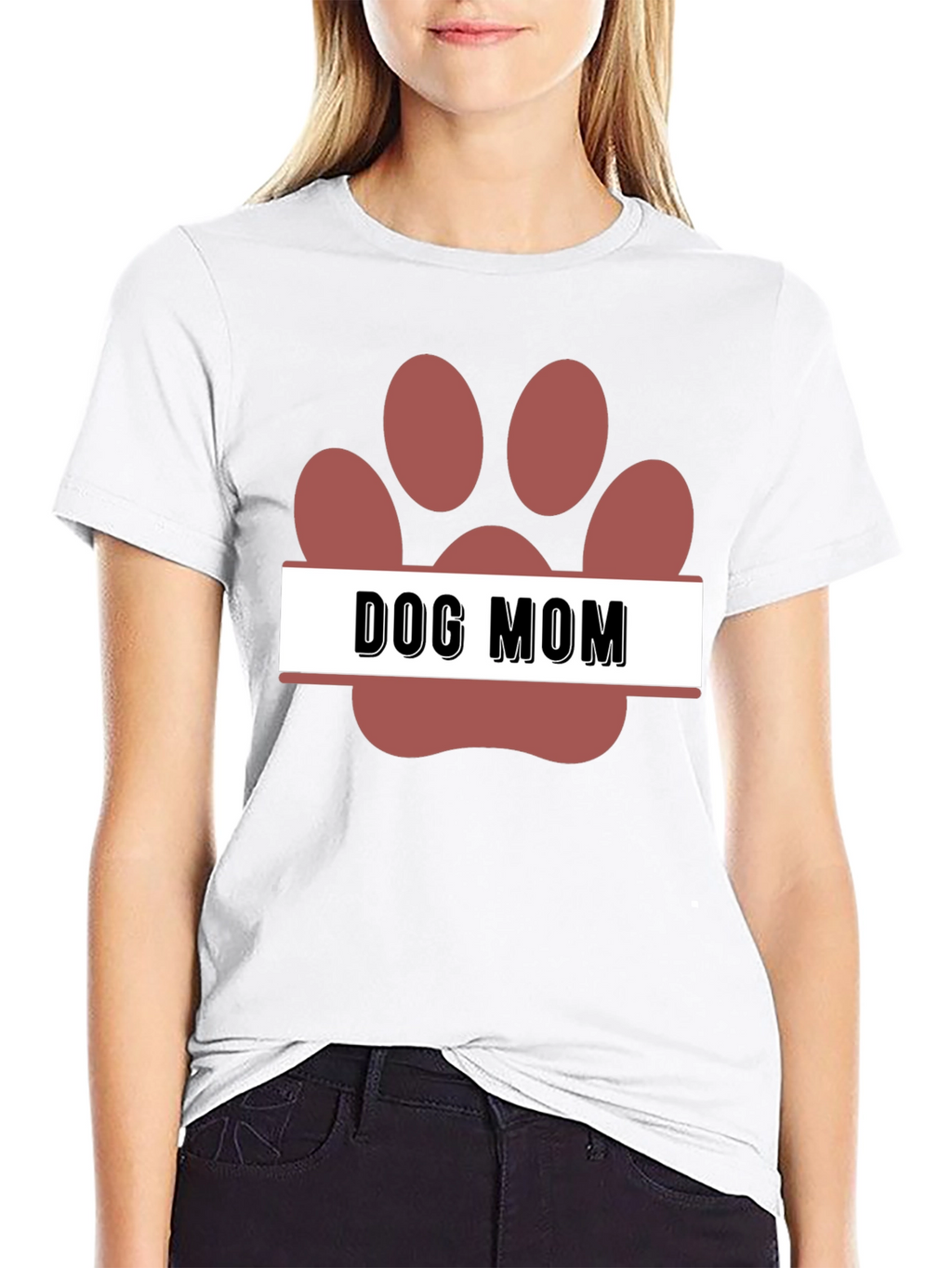 Dog Mom Paw Print T-Shirt