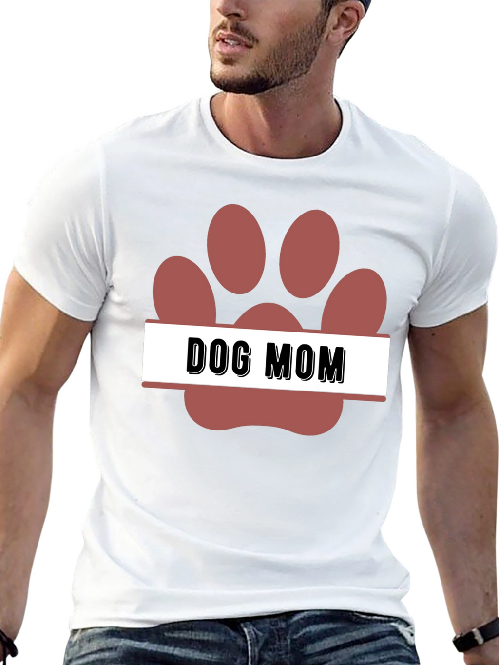 Dog Mom Paw Print T-Shirt