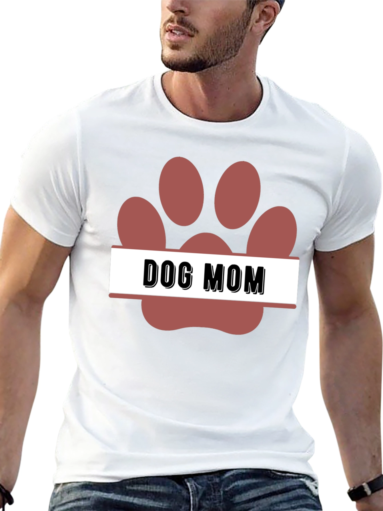 Dog Mom Paw Print T-Shirt