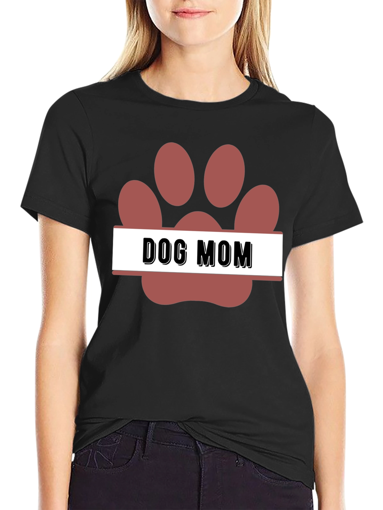 Dog Mom Paw Print T-Shirt