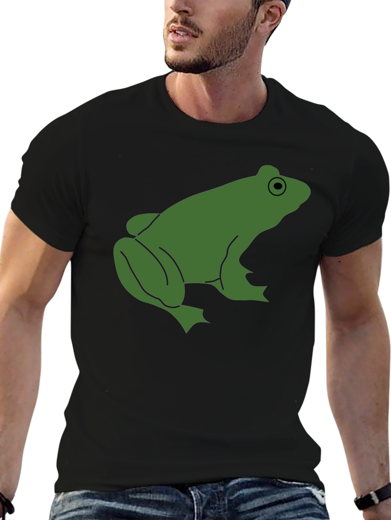 Frog Graphic Tee - Black Cotton T-Shirt