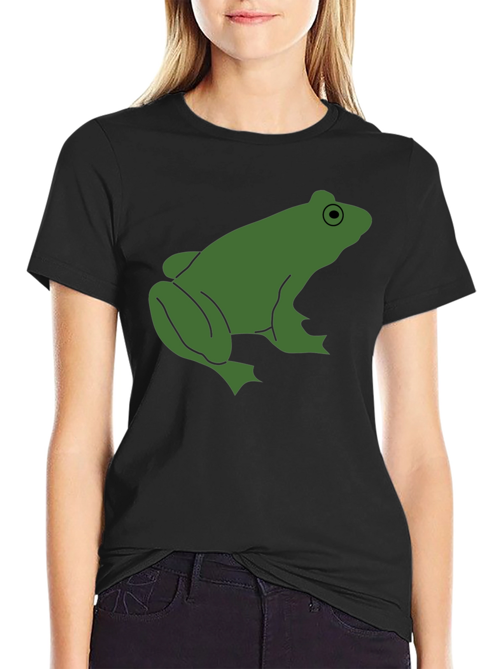 Frog Graphic Tee - Black Cotton T-Shirt