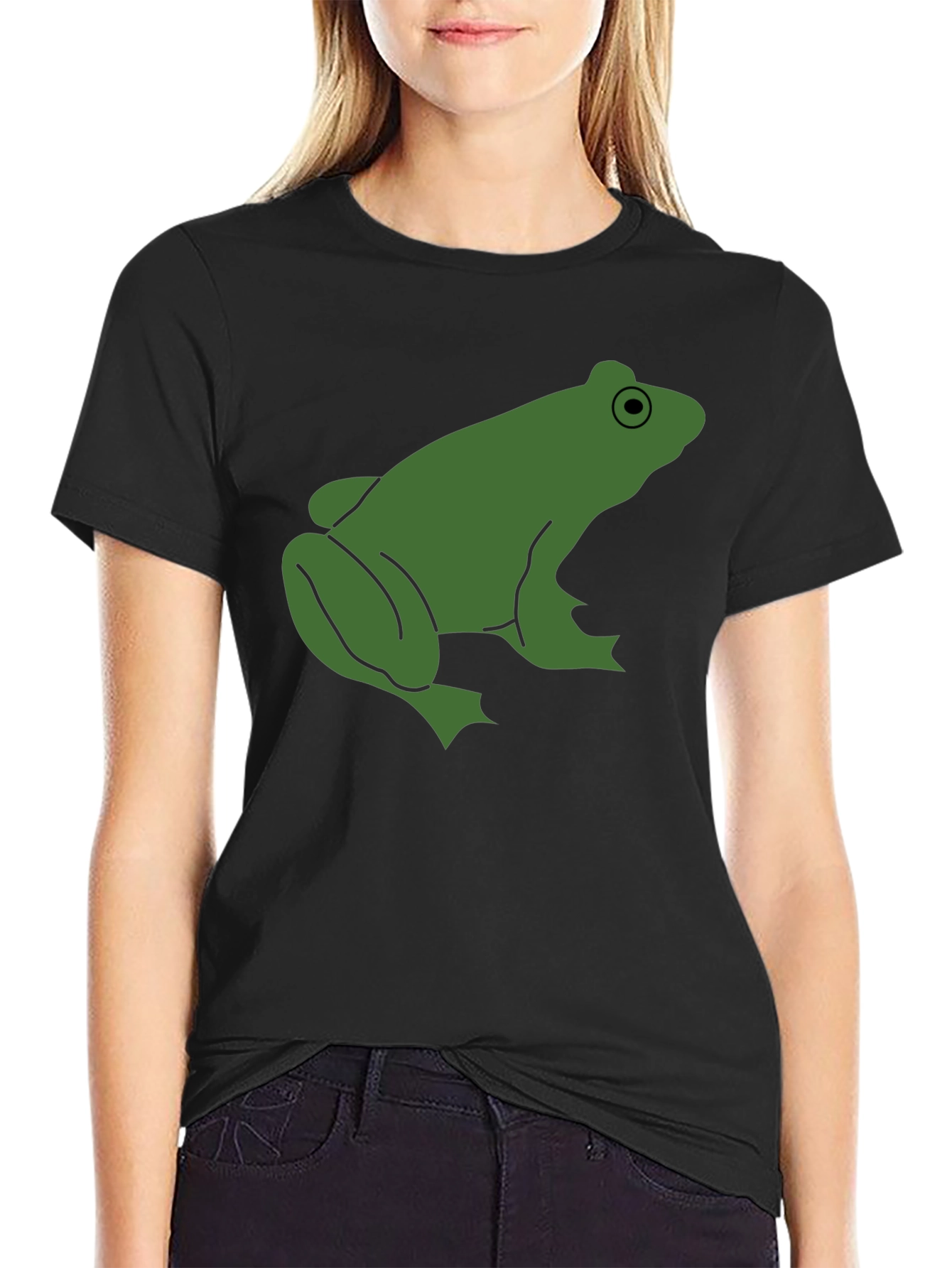 Frog Graphic Tee - Black Cotton T-Shirt